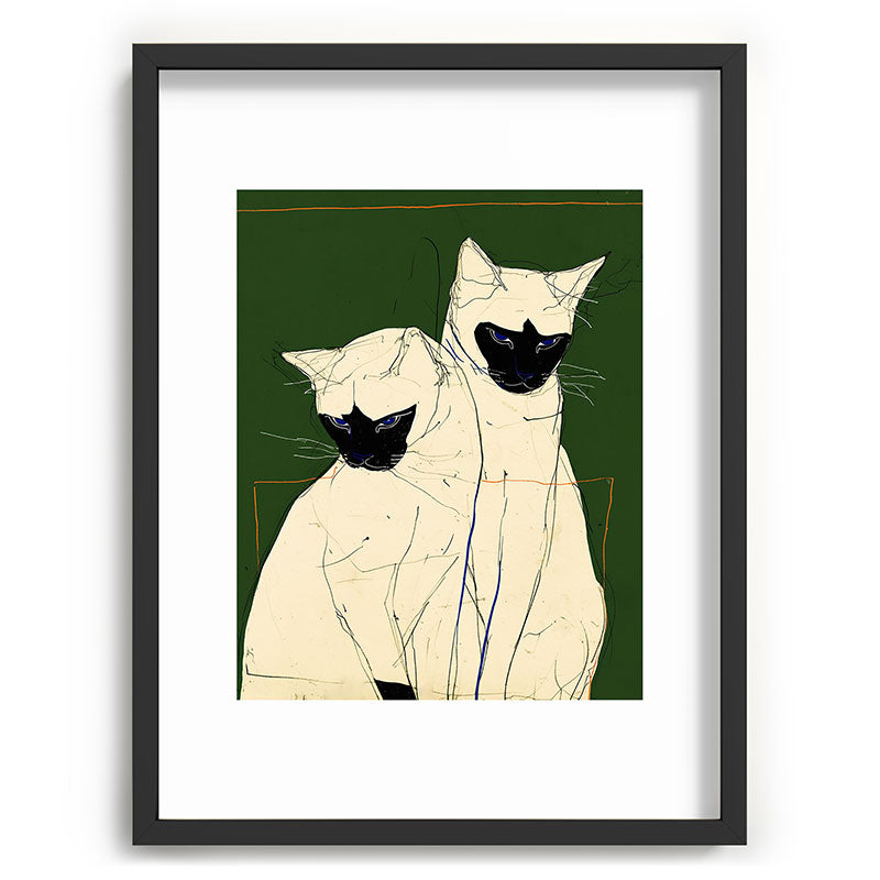 trajeado14 Siamese Cats Modern Art Recessed Framing Rectangle