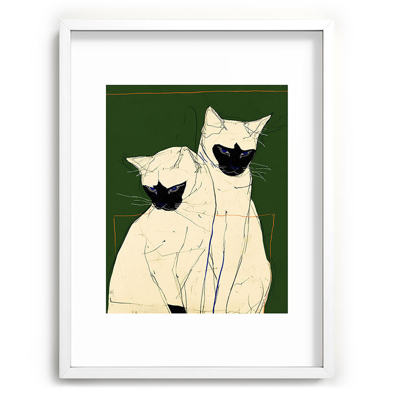 trajeado14 Siamese Cats Modern Art Recessed Framing Rectangle
