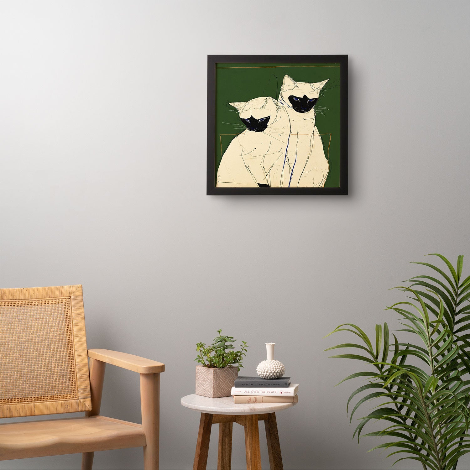 trajeado14 Siamese Cats Modern Art Framed Wall Art