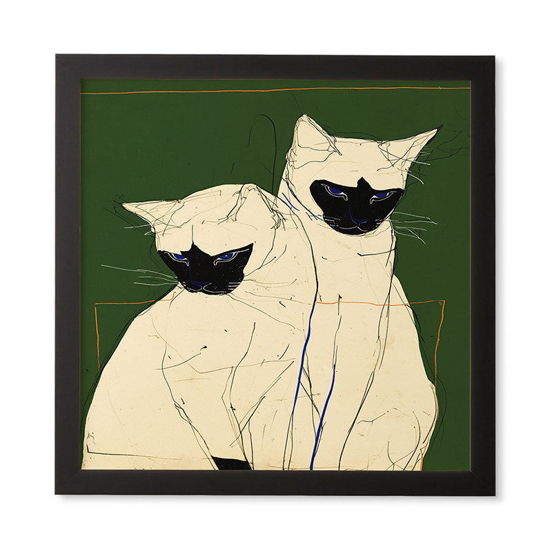 trajeado14 Siamese Cats Modern Art Framed Wall Art