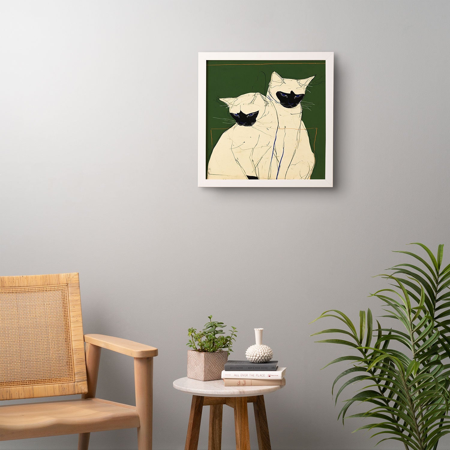 trajeado14 Siamese Cats Modern Art Framed Wall Art
