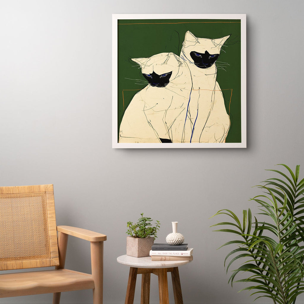 trajeado14 Siamese Cats Modern Art Framed Wall Art