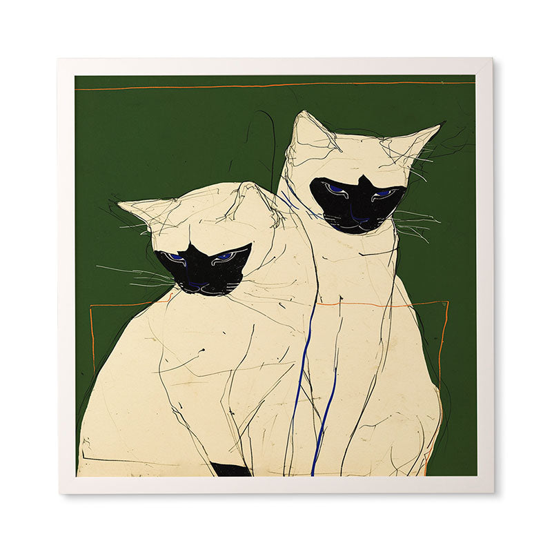 trajeado14 Siamese Cats Modern Art Framed Wall Art