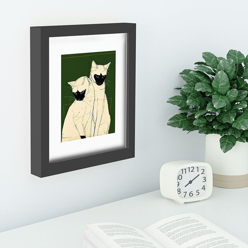 trajeado14 Siamese Cats Modern Art Recessed Framing Rectangle