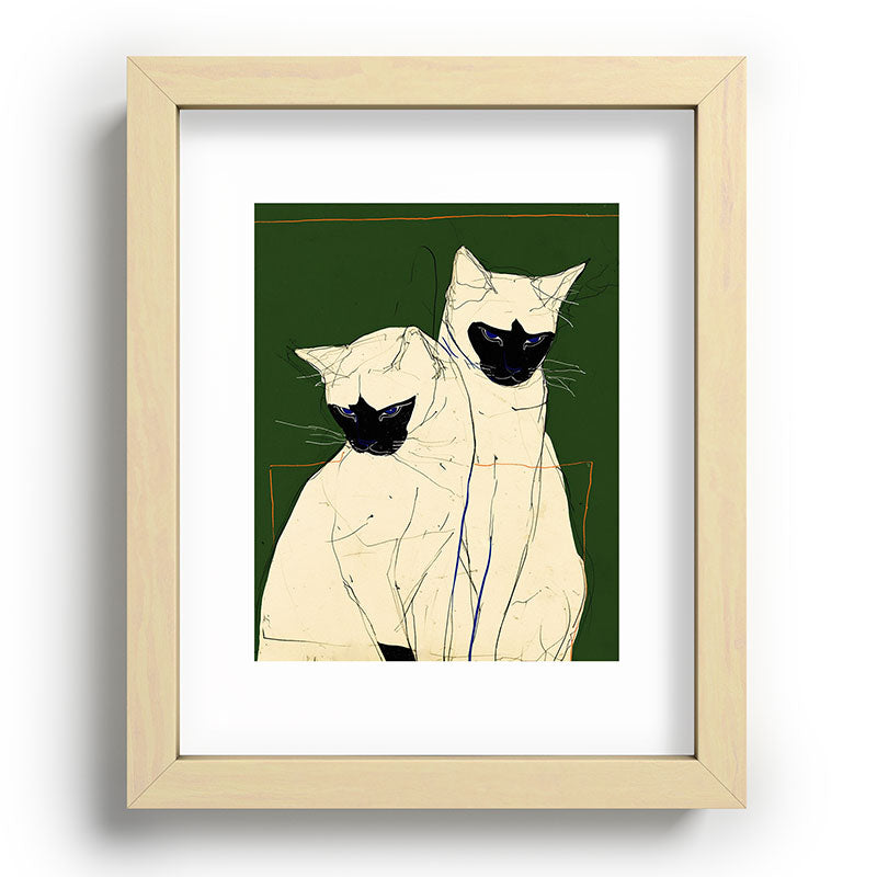 trajeado14 Siamese Cats Modern Art Recessed Framing Rectangle