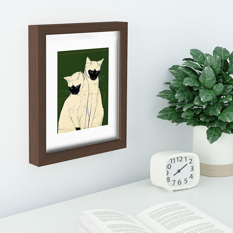 trajeado14 Siamese Cats Modern Art Recessed Framing Rectangle