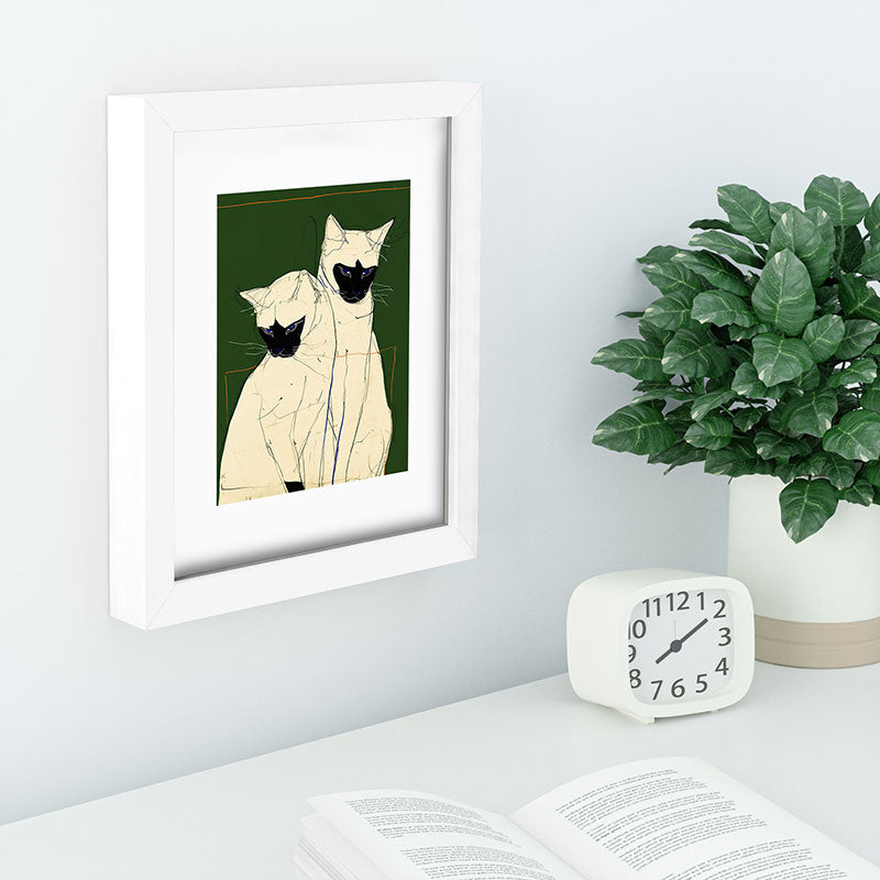 trajeado14 Siamese Cats Modern Art Recessed Framing Rectangle