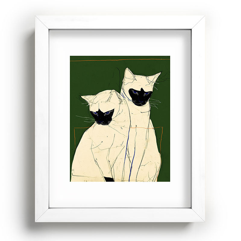 trajeado14 Siamese Cats Modern Art Recessed Framing Rectangle