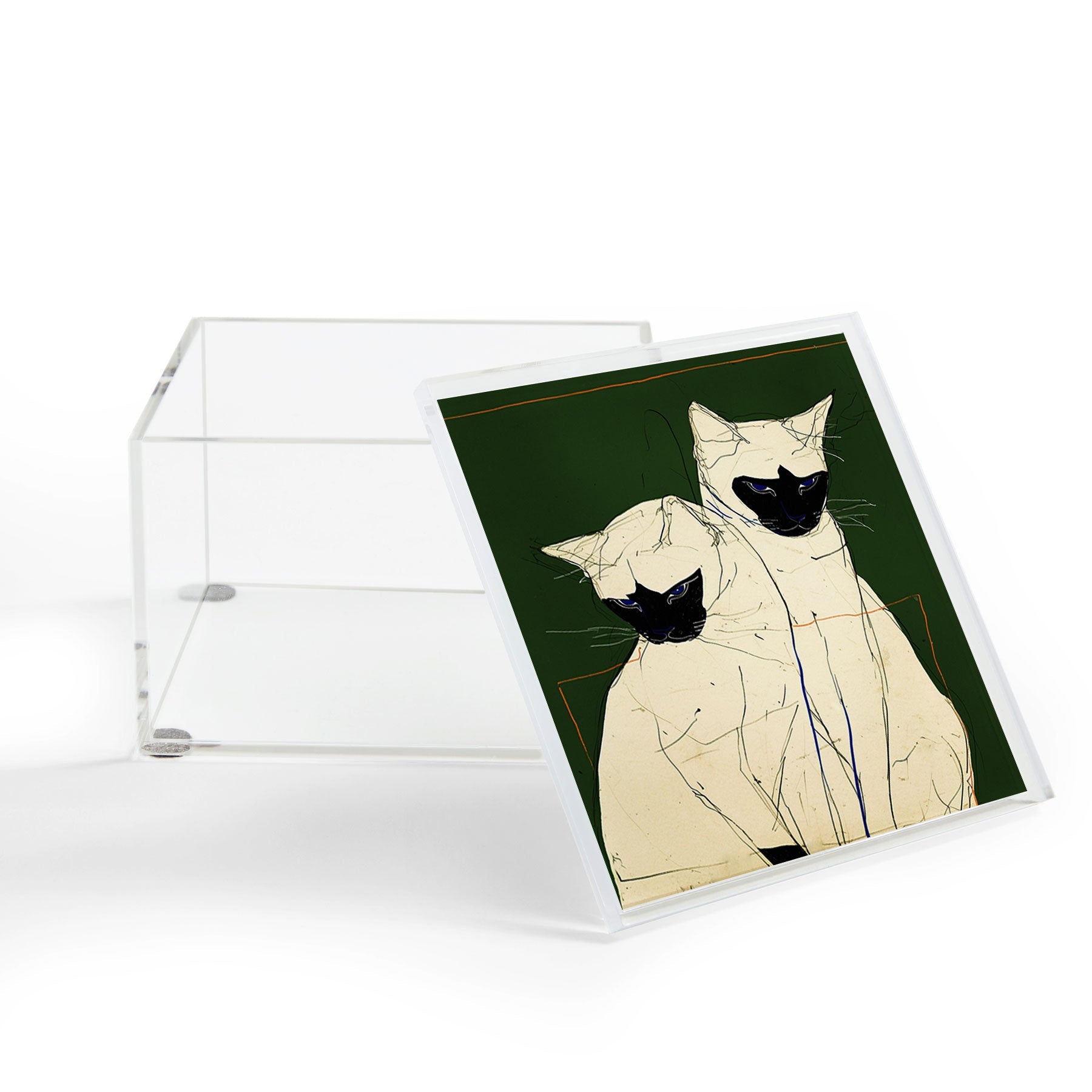 trajeado14 Siamese Cats Modern Art Acrylic Box