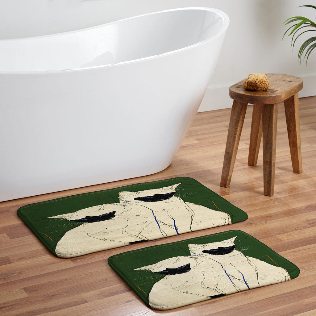 trajeado14 Siamese Cats Modern Art Memory Foam Bath Mat
