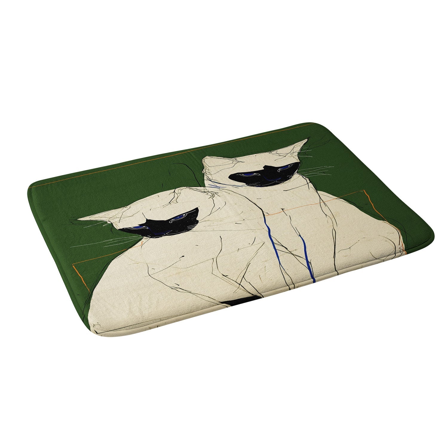 trajeado14 Siamese Cats Modern Art Memory Foam Bath Mat