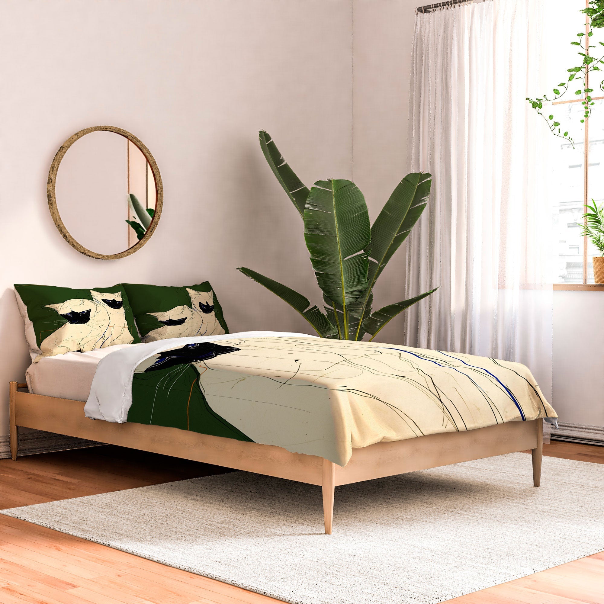 trajeado14 Siamese Cats Modern Art Comforter