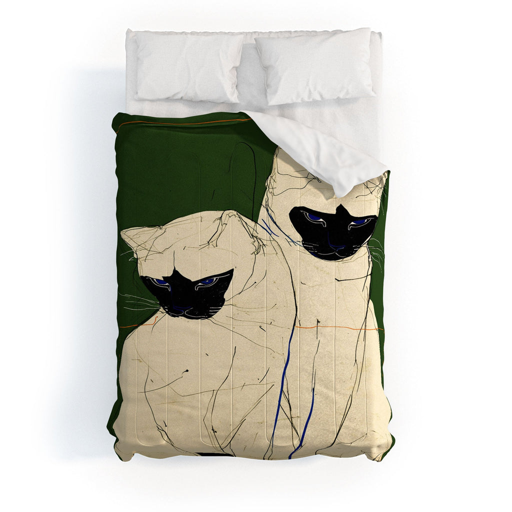 trajeado14 Siamese Cats Modern Art Comforter