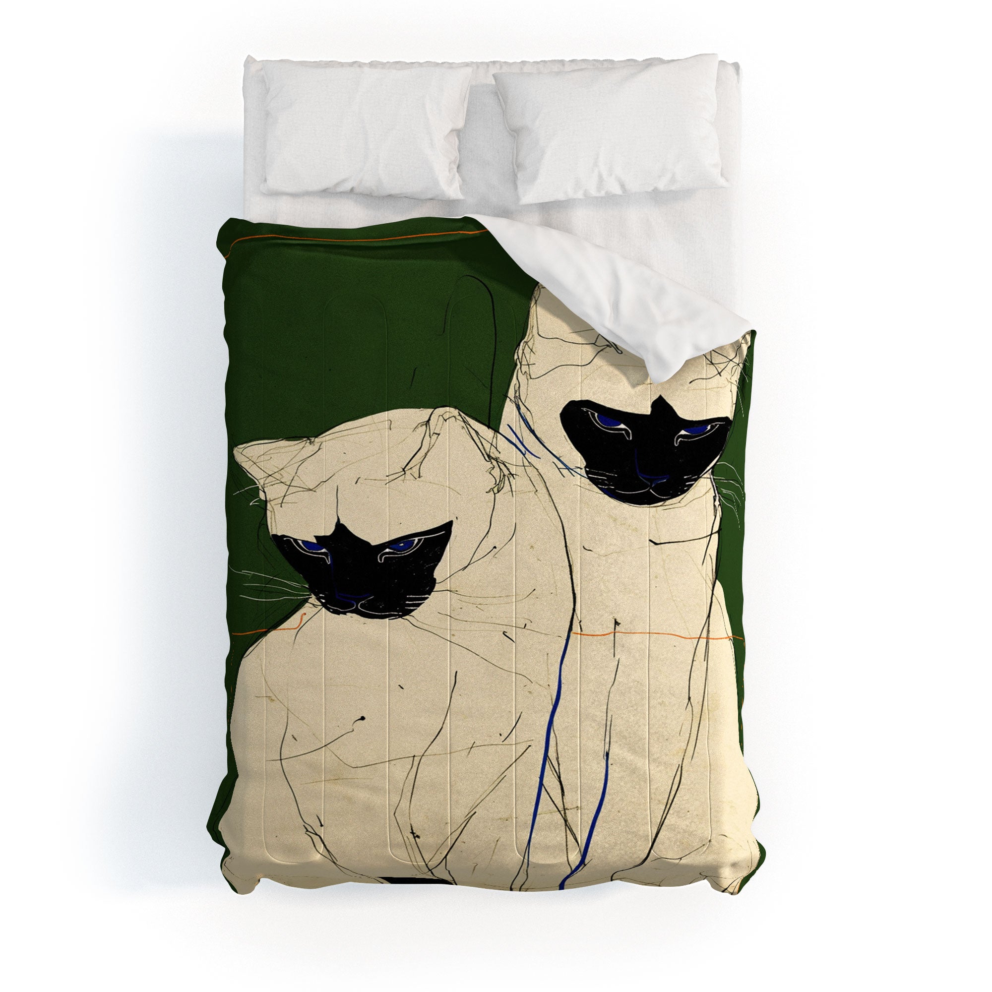 trajeado14 Siamese Cats Modern Art Comforter