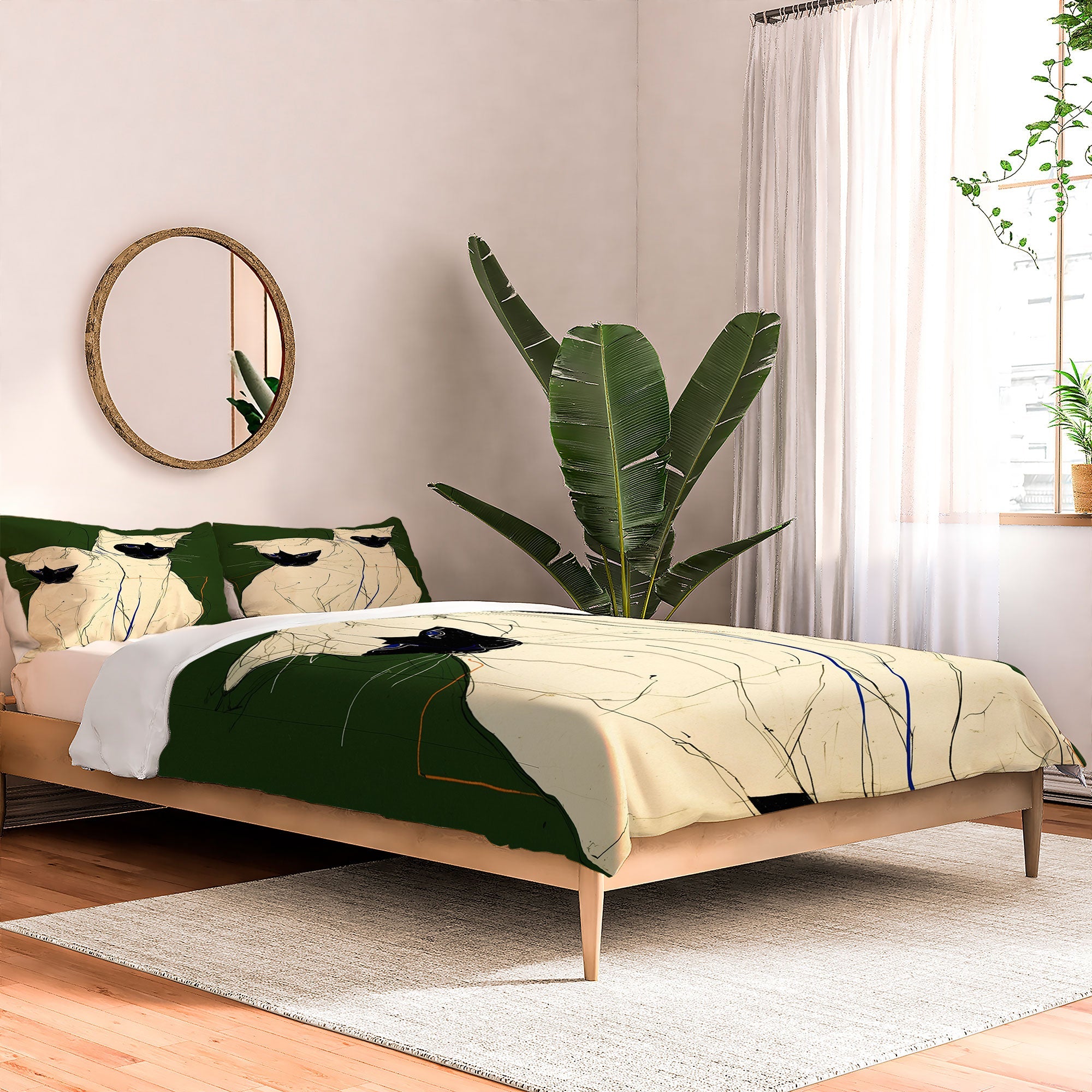 trajeado14 Siamese Cats Modern Art Comforter