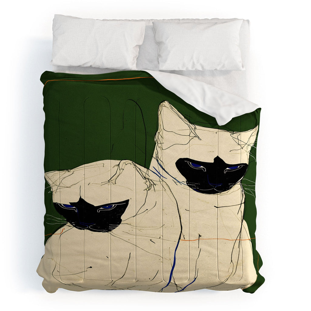 trajeado14 Siamese Cats Modern Art Comforter