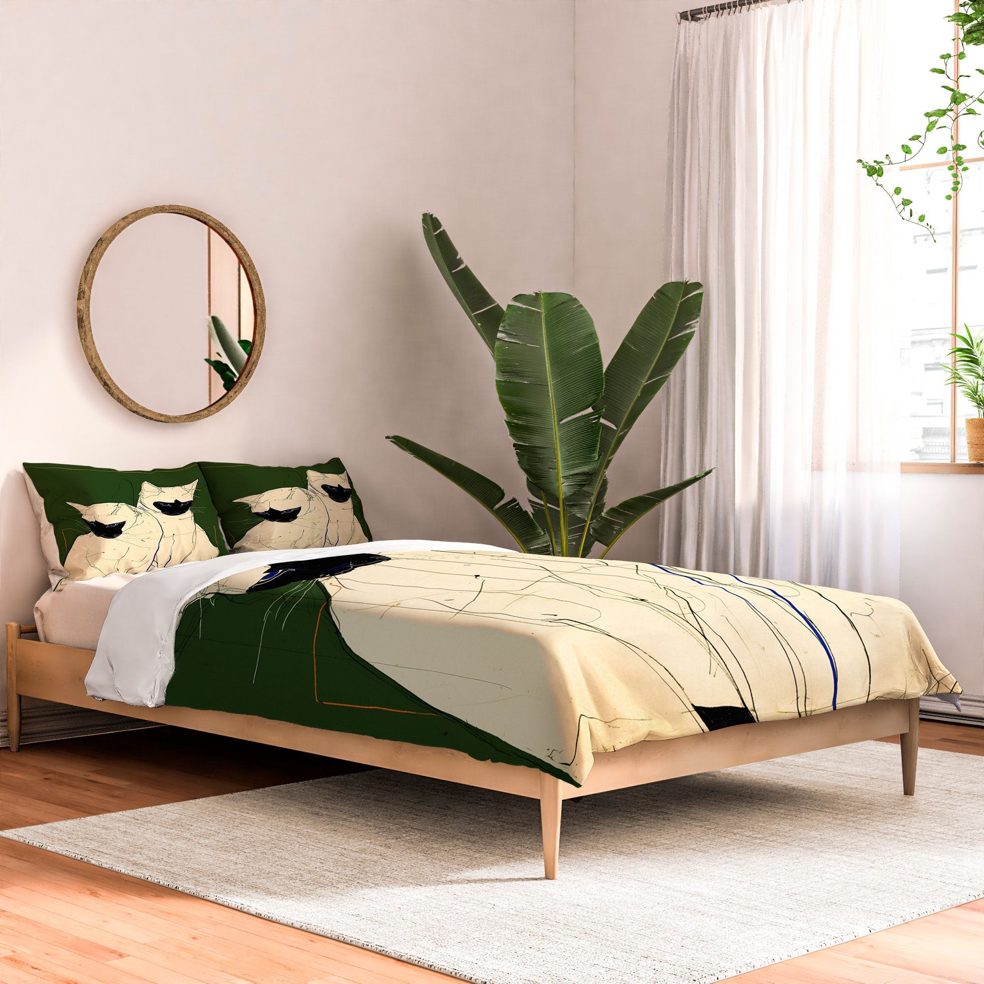 trajeado14 Siamese Cats Modern Art Comforter