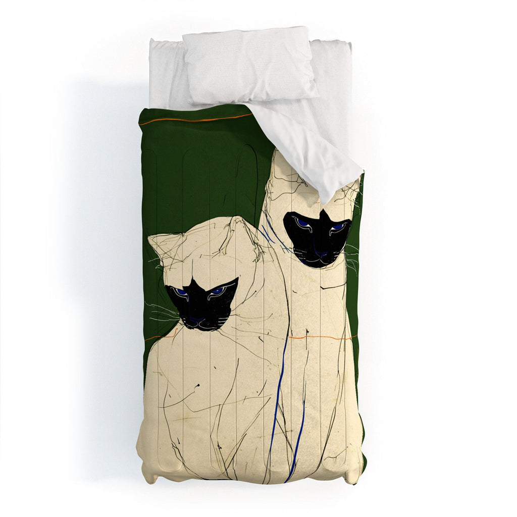 trajeado14 Siamese Cats Modern Art Comforter