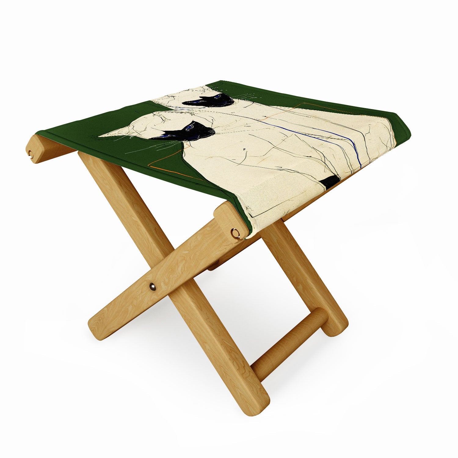 trajeado14 Siamese Cats Modern Art Folding Stool