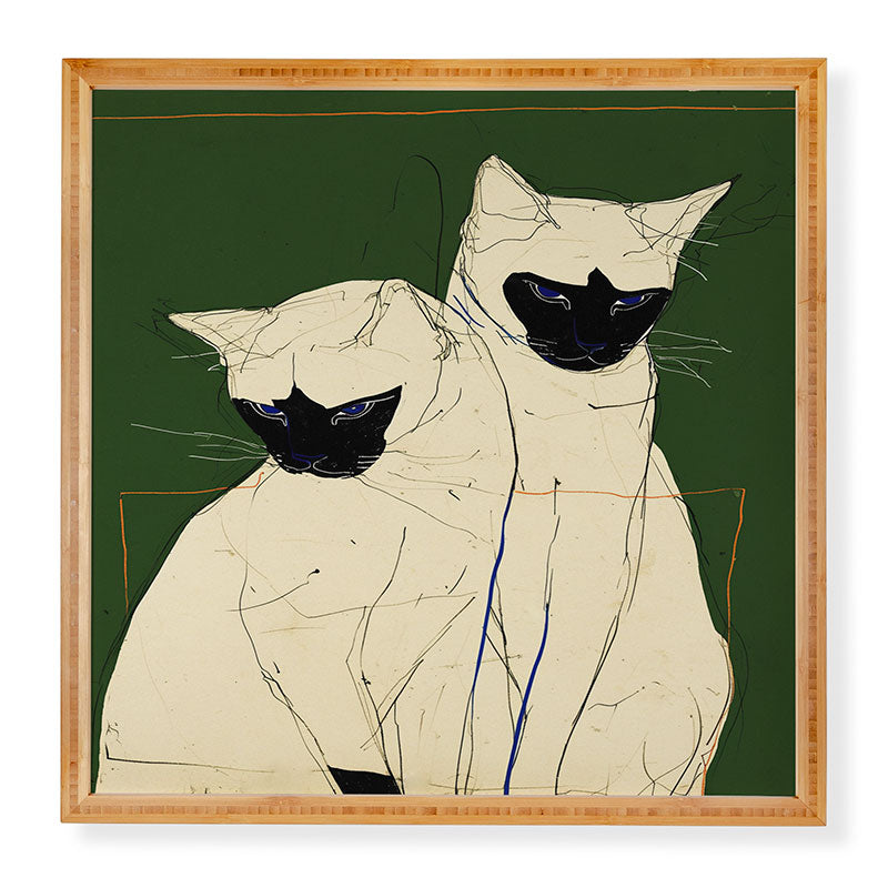 trajeado14 Siamese Cats Modern Art Framed Wall Art
