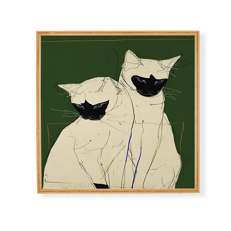 trajeado14 Siamese Cats Modern Art Framed Wall Art