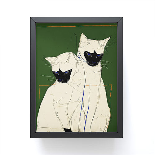 trajeado14 Siamese Cats Modern Art Framed Mini Art Print