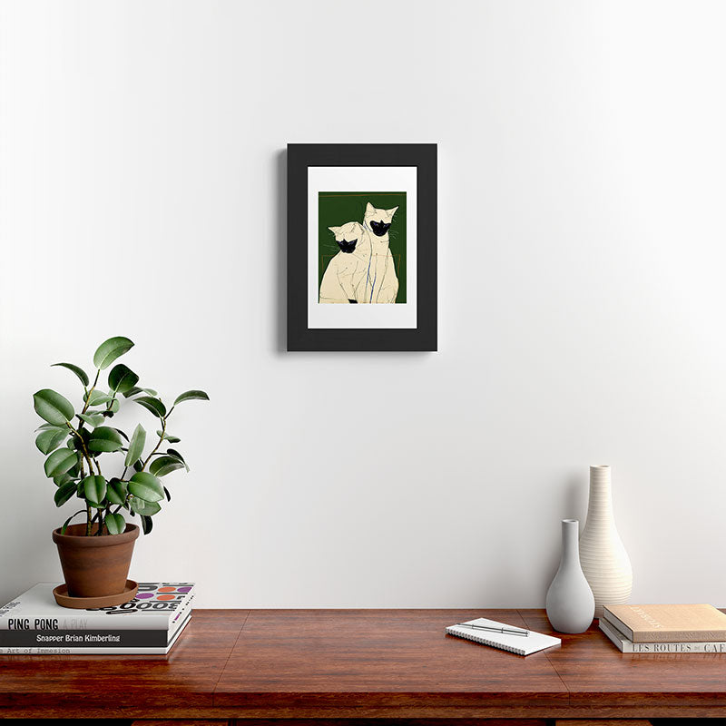 trajeado14 Siamese Cats Modern Art Framed Art Print
