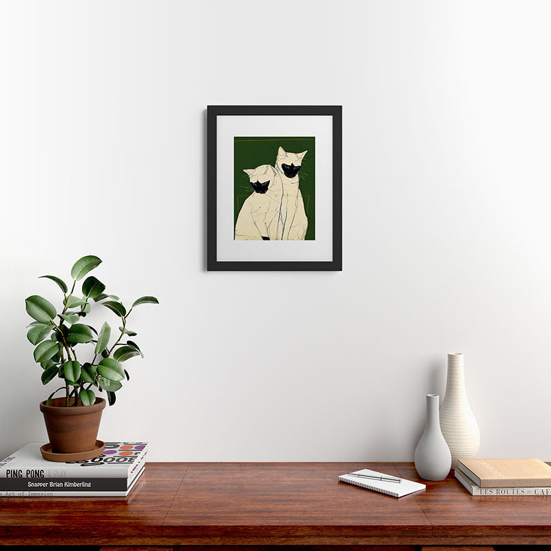 trajeado14 Siamese Cats Modern Art Framed Art Print