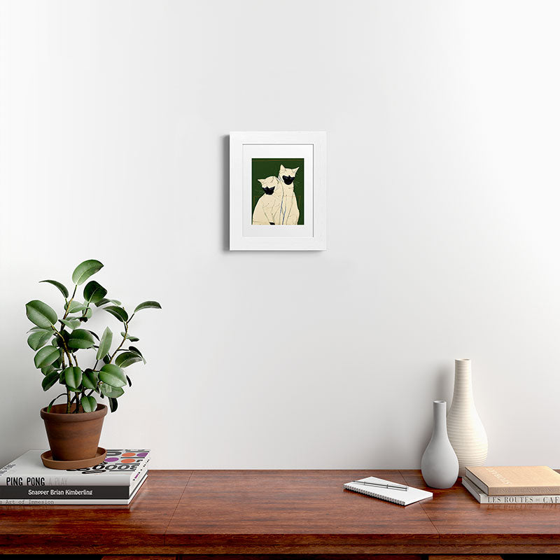 trajeado14 Siamese Cats Modern Art Framed Art Print