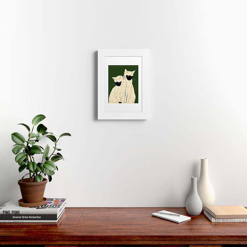 trajeado14 Siamese Cats Modern Art Framed Art Print