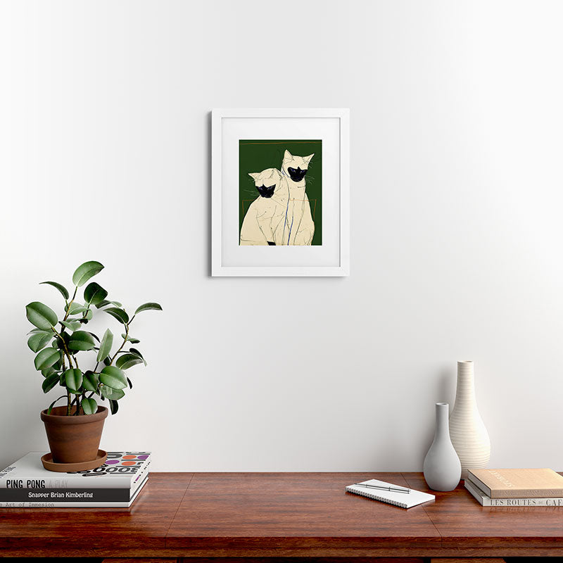 trajeado14 Siamese Cats Modern Art Framed Art Print