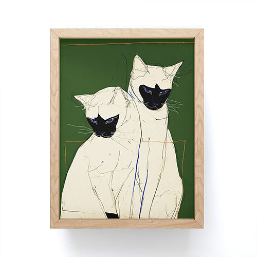 trajeado14 Siamese Cats Modern Art Framed Mini Art Print