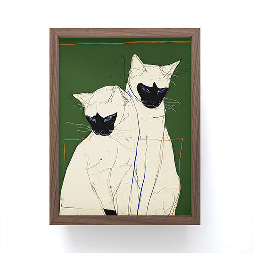 trajeado14 Siamese Cats Modern Art Framed Mini Art Print