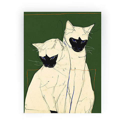 trajeado14 Siamese Cats Modern Art Mini Art Print
