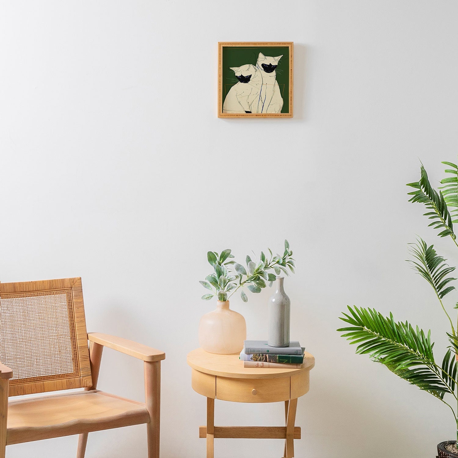 trajeado14 Siamese Cats Modern Art Framed Wall Art