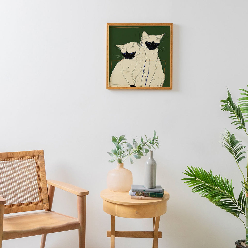 trajeado14 Siamese Cats Modern Art Framed Wall Art
