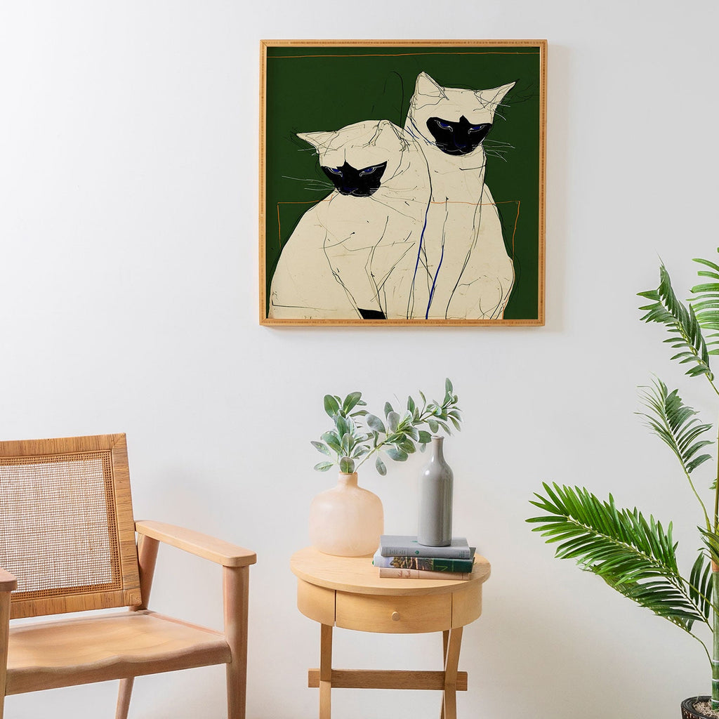 trajeado14 Siamese Cats Modern Art Framed Wall Art