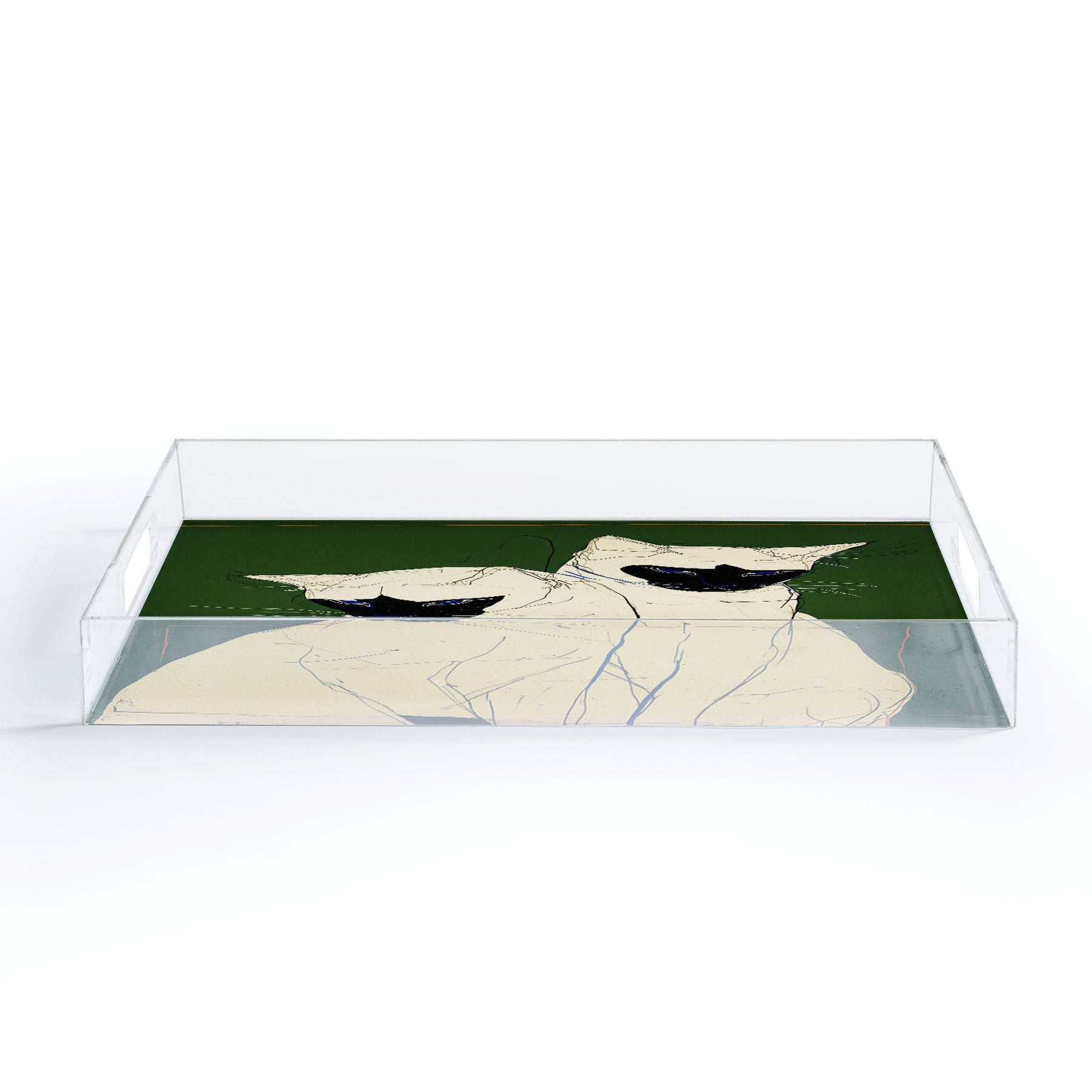 trajeado14 Siamese Cats Modern Art Acrylic Tray