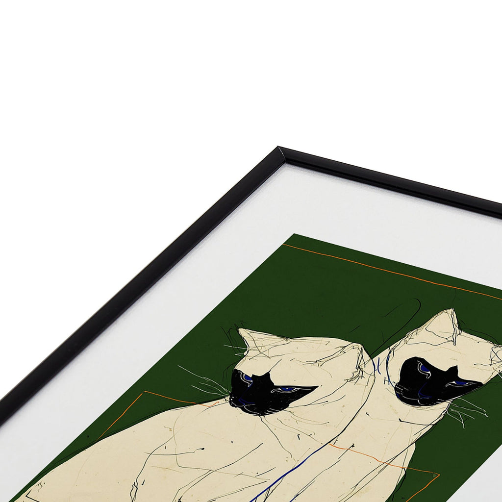 trajeado14 Siamese Cats Modern Art Metal Framed Art Print