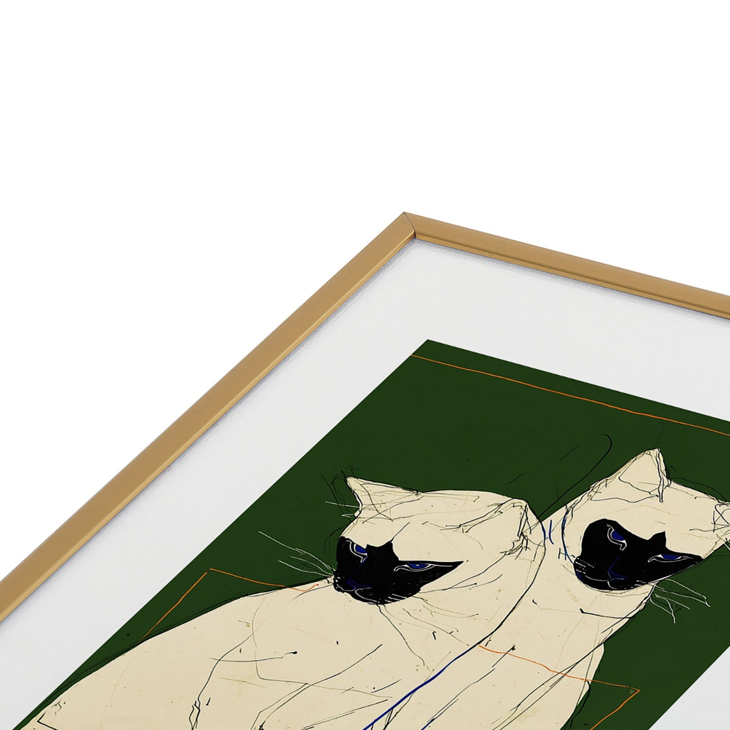 trajeado14 Siamese Cats Modern Art Metal Framed Art Print