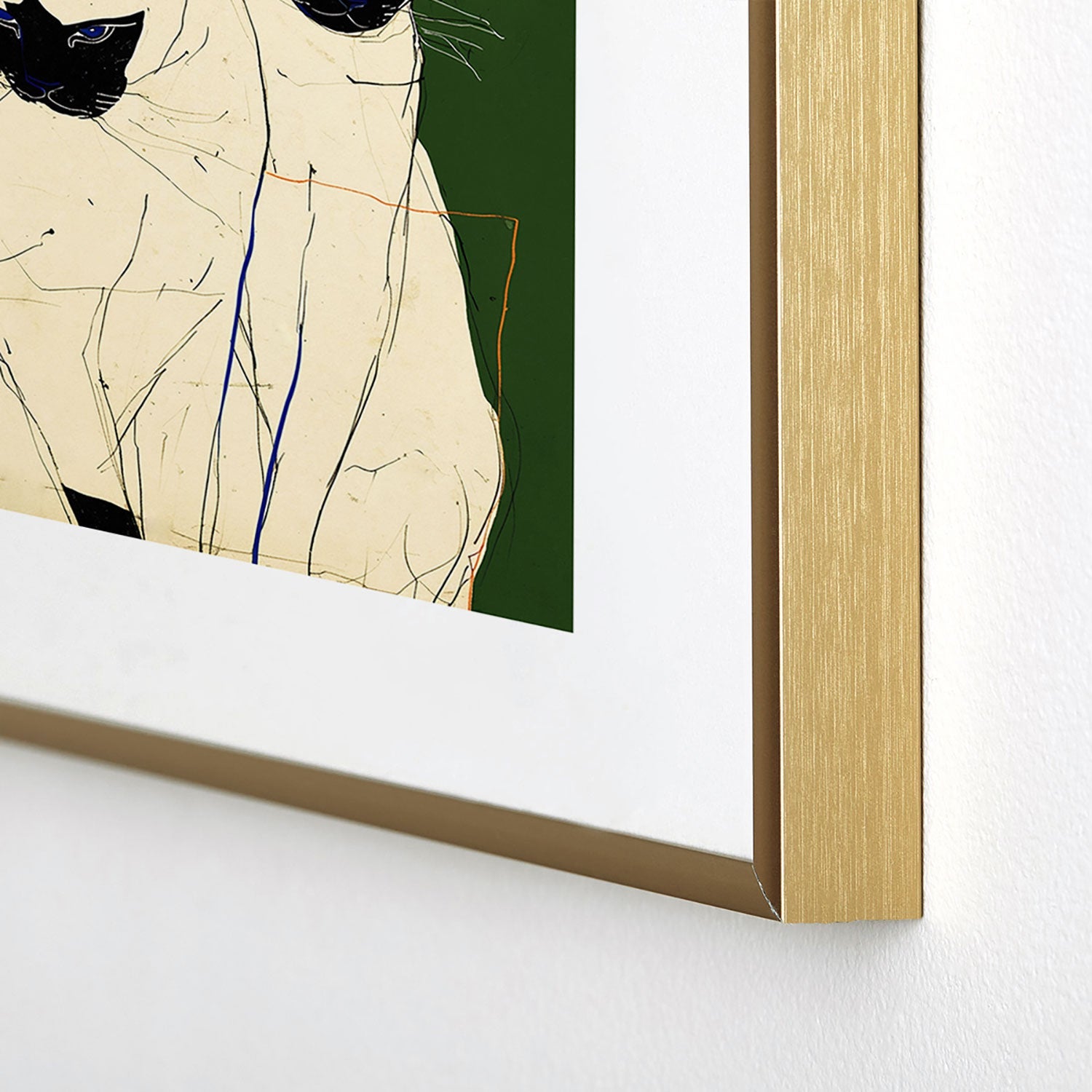 trajeado14 Siamese Cats Modern Art Metal Framed Art Print