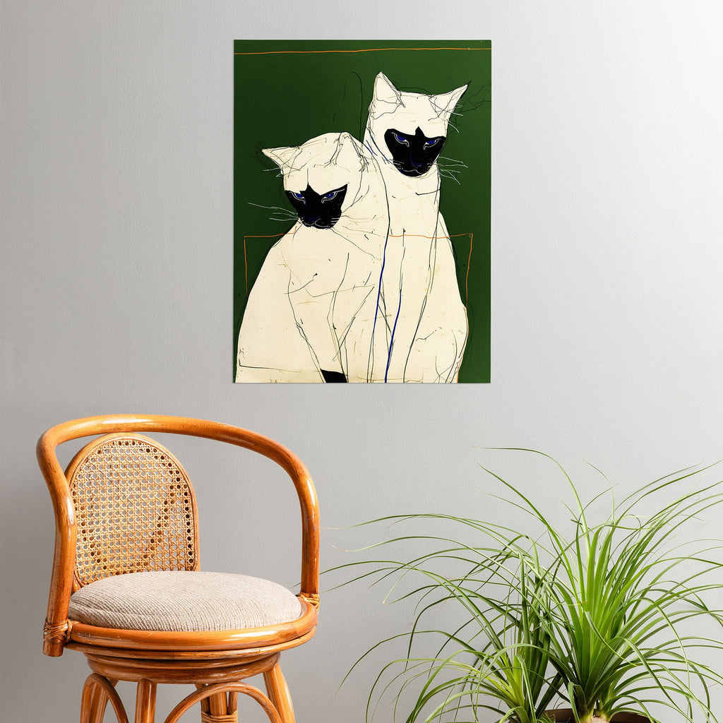trajeado14 Siamese Cats Modern Art Poster