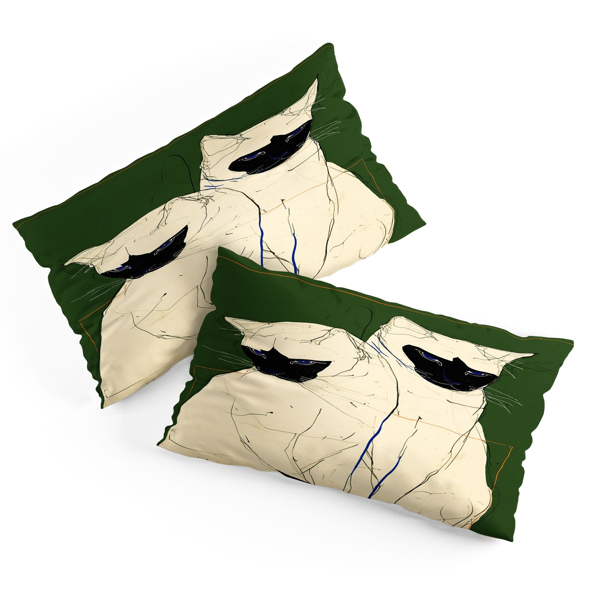 trajeado14 Siamese Cats Modern Art Pillow Shams