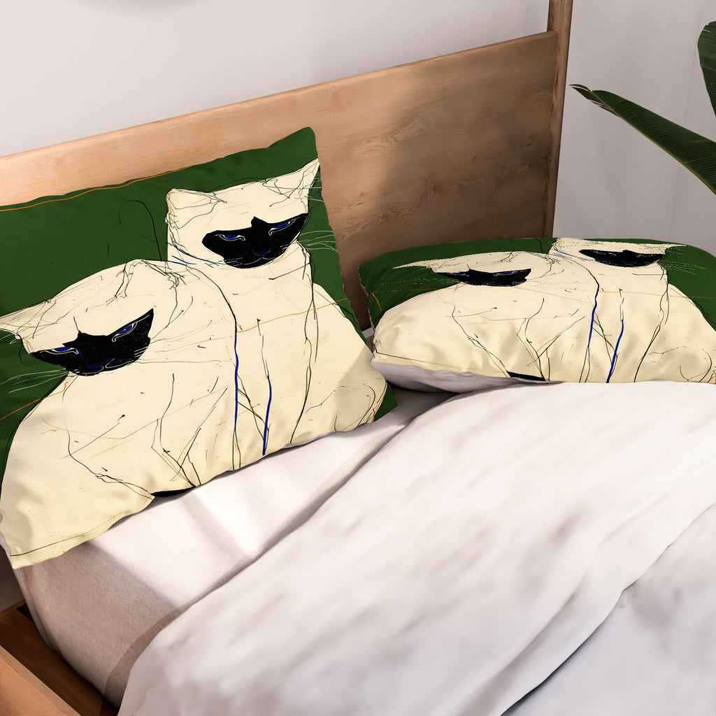 trajeado14 Siamese Cats Modern Art Pillow Shams