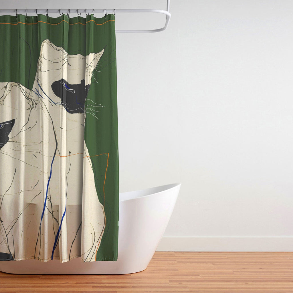 trajeado14 Siamese Cats Modern Art Shower Curtain