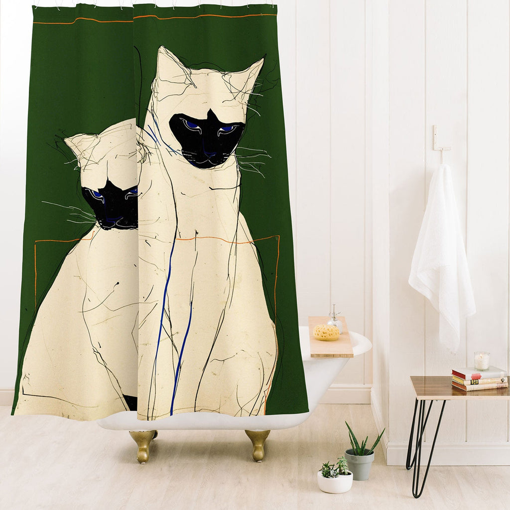 trajeado14 Siamese Cats Modern Art Shower Curtain