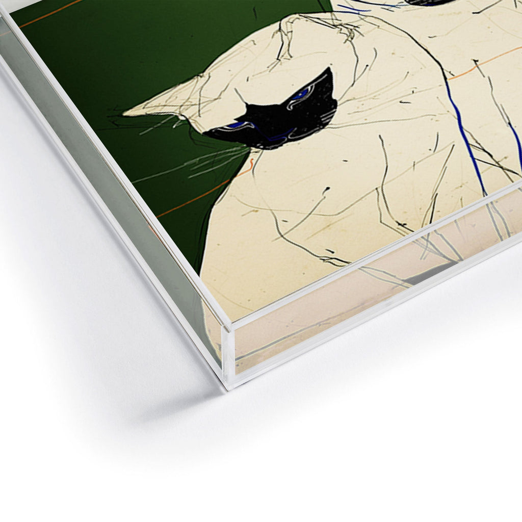 trajeado14 Siamese Cats Modern Art Acrylic Tray