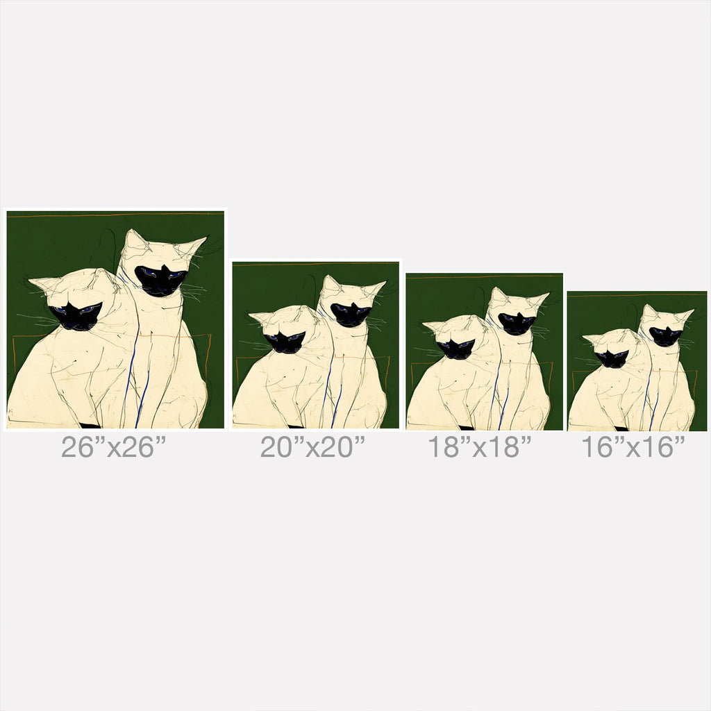 trajeado14 Siamese Cats Modern Art Throw Pillow