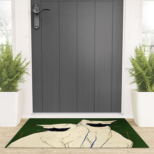 trajeado14 Siamese Cats Modern Art Welcome Mat