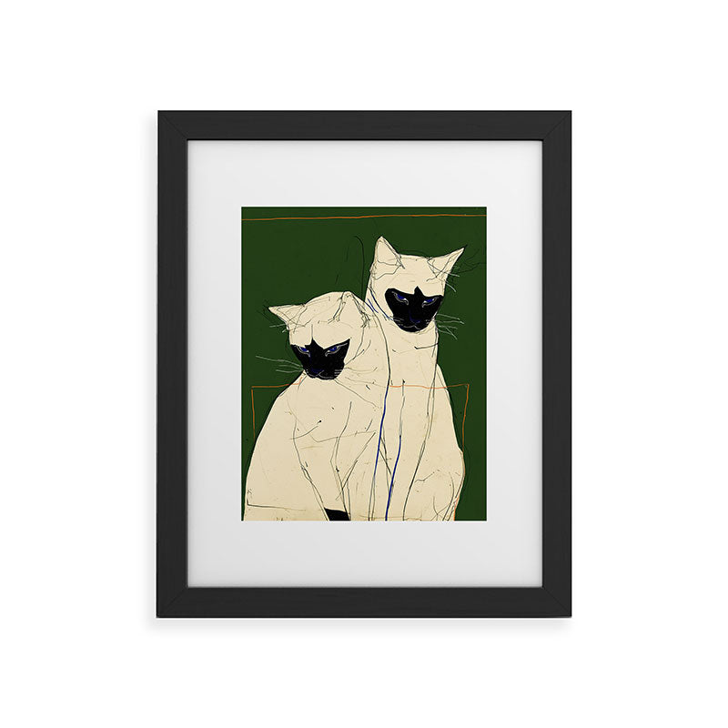trajeado14 Siamese Cats Modern Art Framed Art Print
